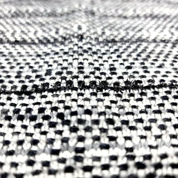 Chico's EUC Women's 0 Black White Laced Fringe Cardigan Cotton Blend Tweed - Picture 8 of 11